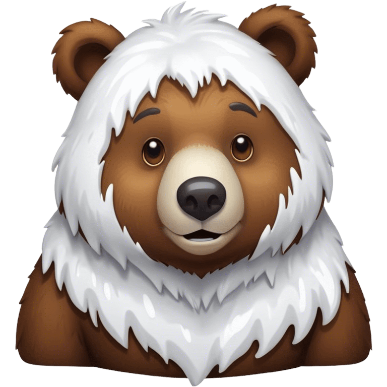 Brown bear covered in white paint emoji