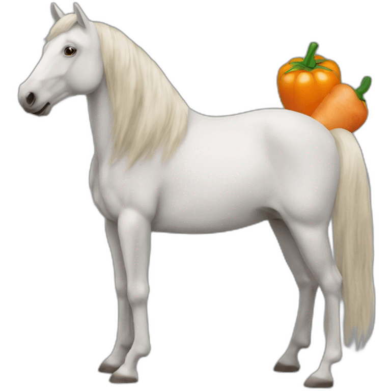 cheval qui mange une carotte emoji