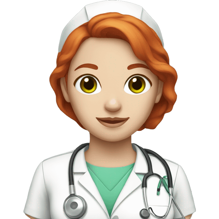 Nurse, red hair, green eyes white skin emoji