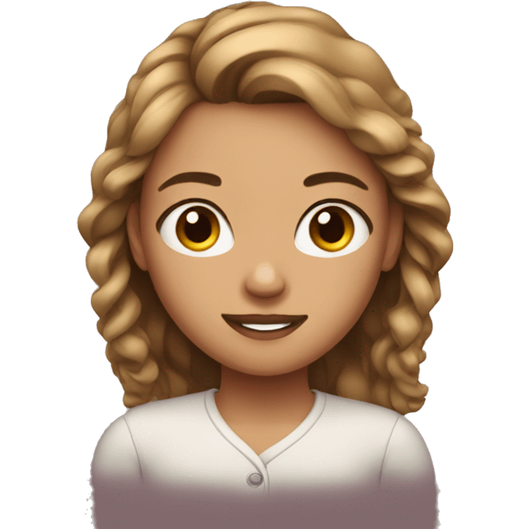 Girl whit bronw hair emoji