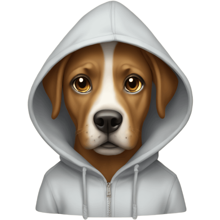 Dog wearing hoodie emoji