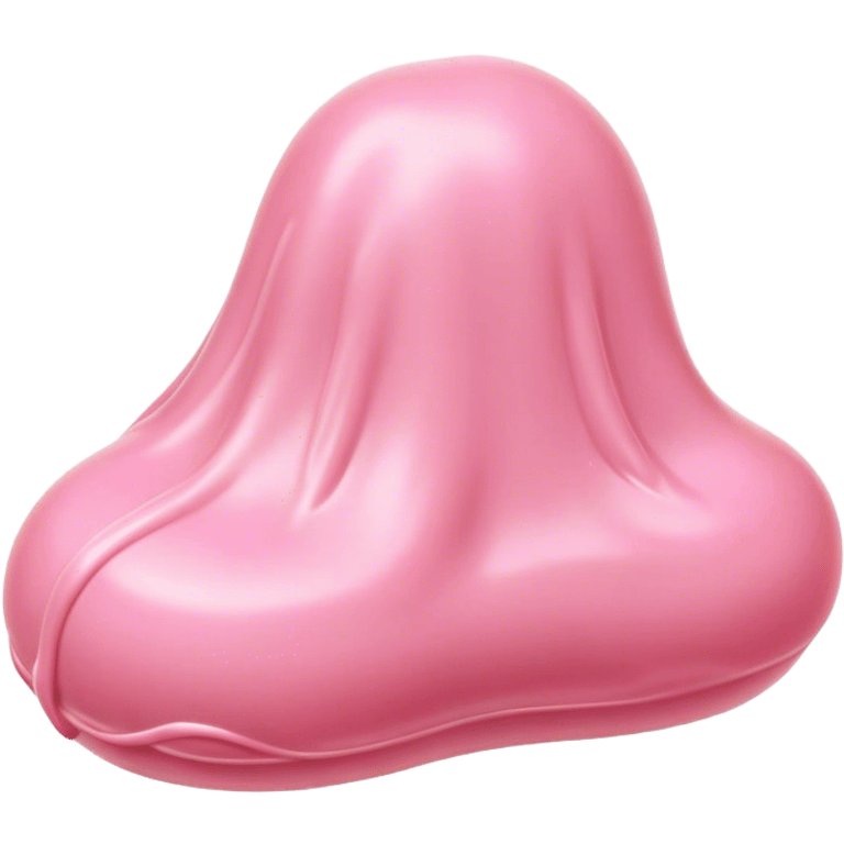 Cinematic Realistic Opaque Pink Slime, smooth and buttery with a pastel pink hue, ultra-glossy with a soft sheen, subtle folds and ridges forming as it moves, reflecting gentle highlights, glowing with a delicate, creamy texture, evoking a sense of playful satisfaction. emoji