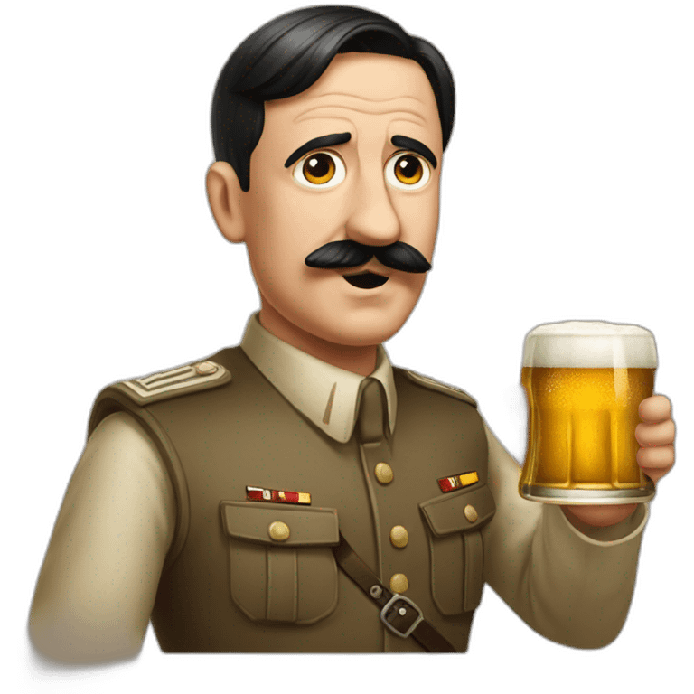 Hitler avec une bière emoji