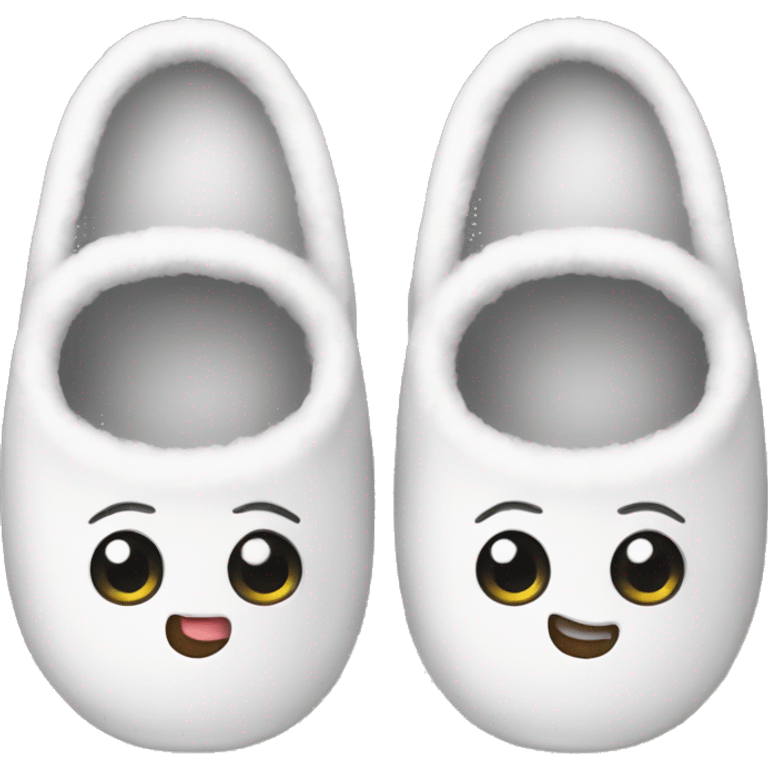 cute cozy white slippers emoji