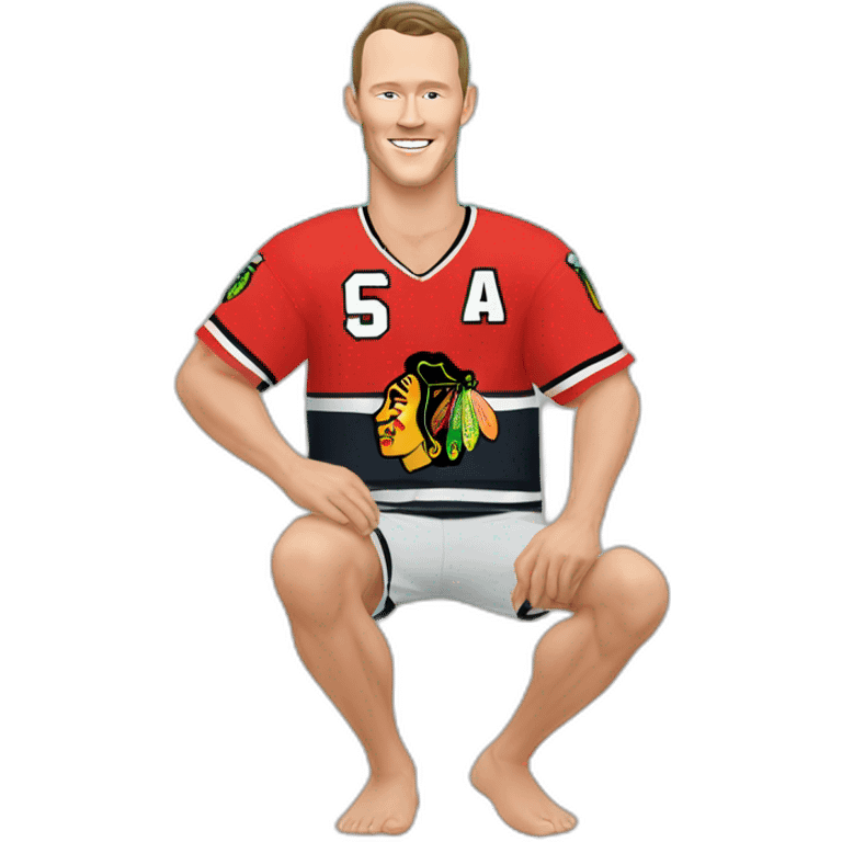 Jonathan Toews as rainbow beach bum emoji