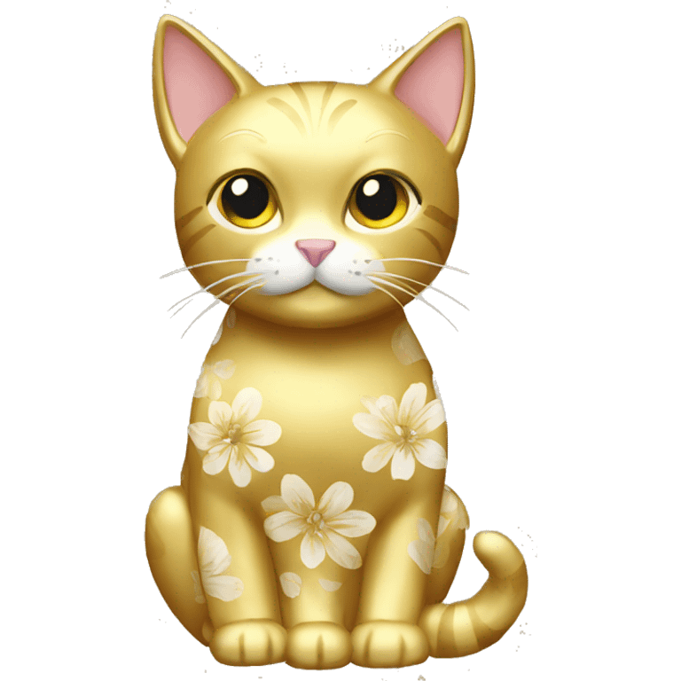 Gold floral cat emoji