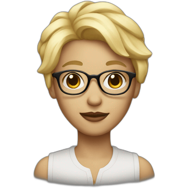 designer with glasses and short blonde hair emoji