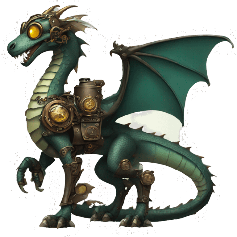 Steampunk Dragon full body emoji