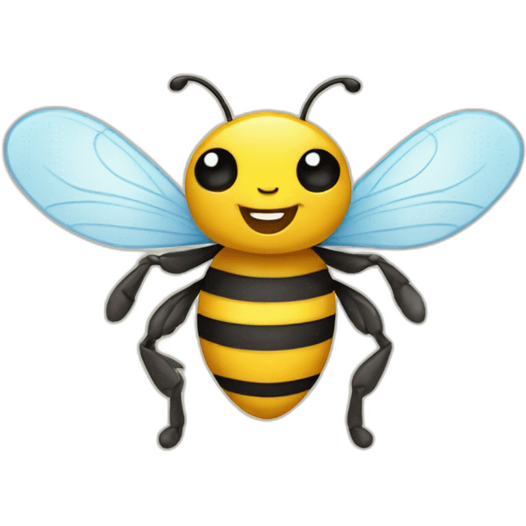 Happy bee in pffice emoji