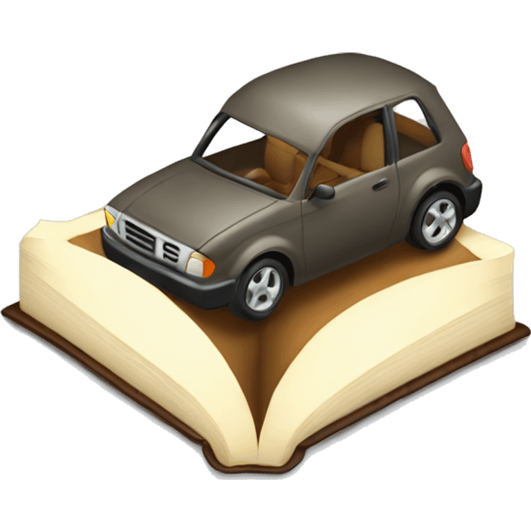 A car reading a book emoji