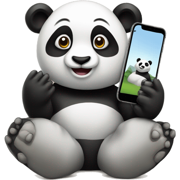 Panda with iPhone emoji