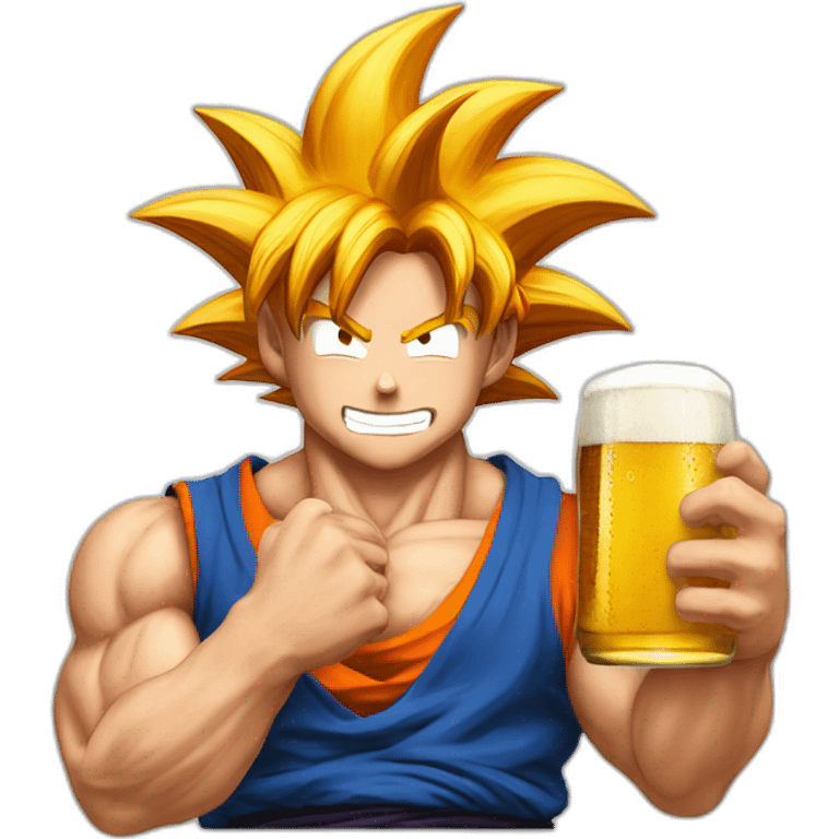 Goku qui prend une biere emoji