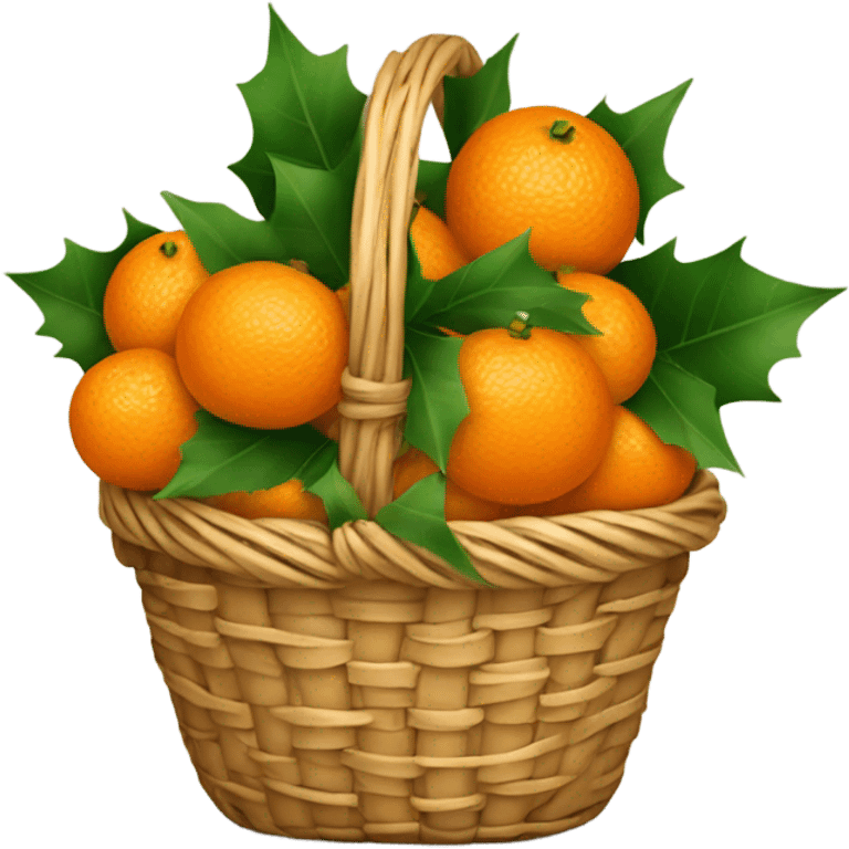 Christmas basket with tangerines emoji