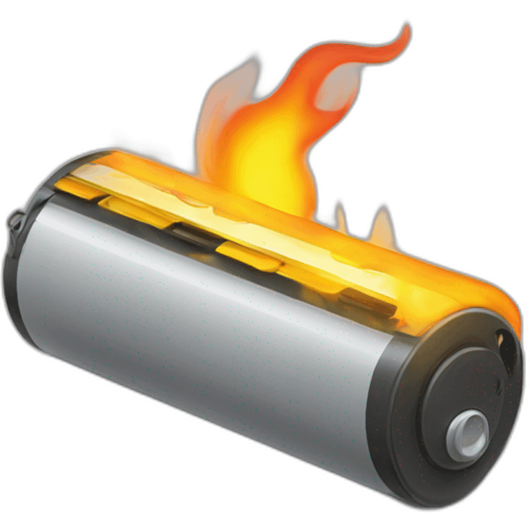 a battery burning emoji