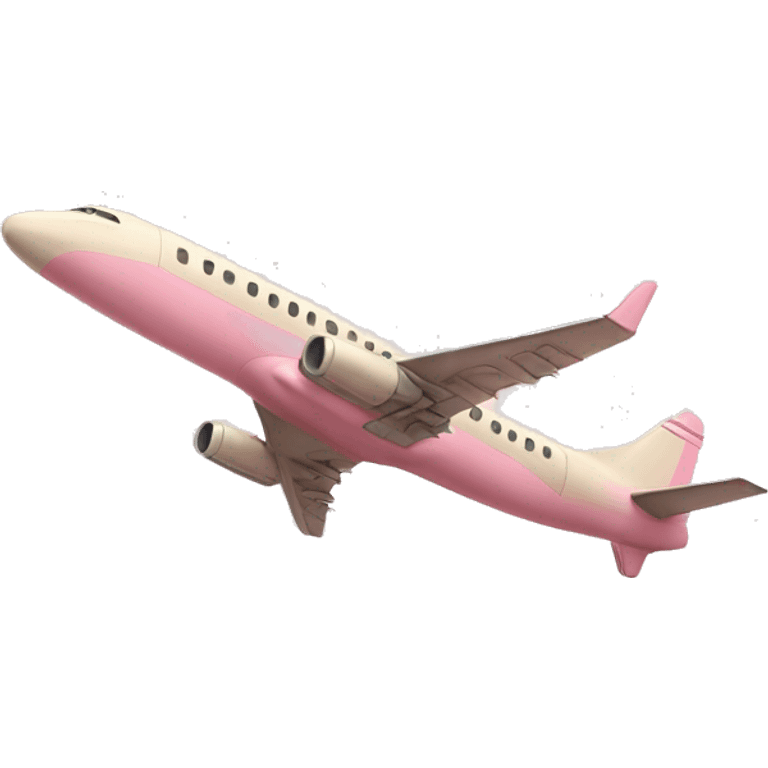 beige airplane pink emoji