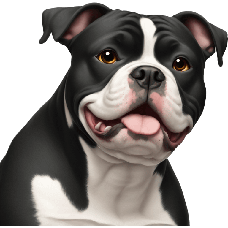 Black American bully with white chest emoji