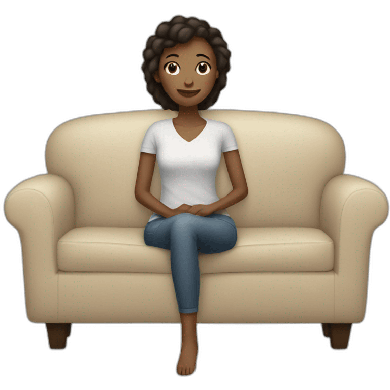 woman with light skintone on a sofa emoji