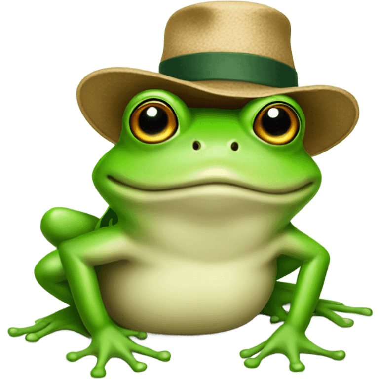 Frog with a hat emoji