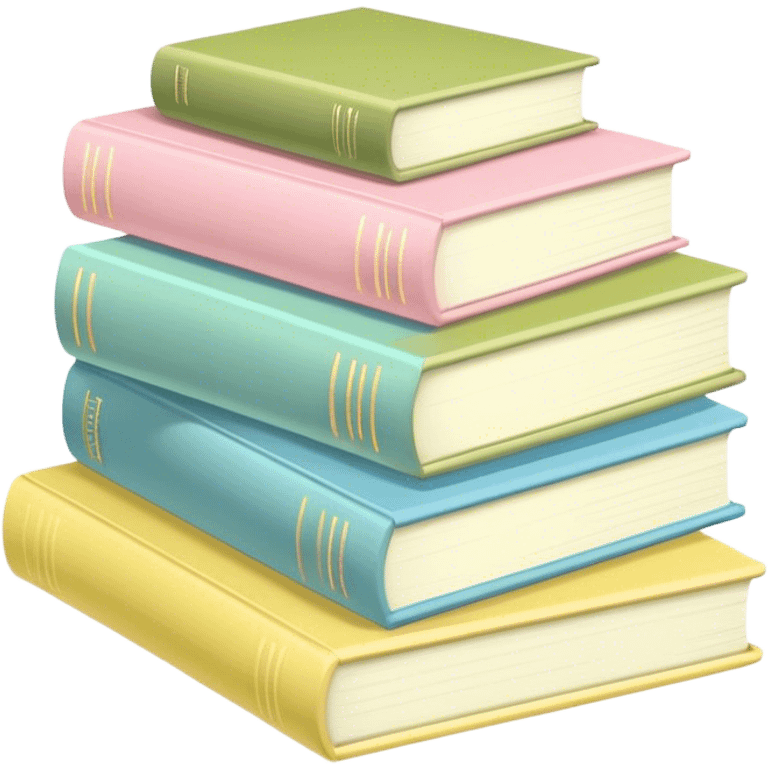 Pastel pink pastel yellow pastel blue and matcha colored books emoji