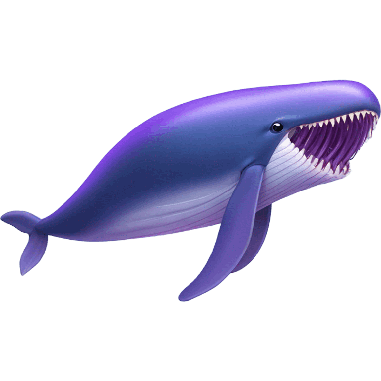 Blue whale purple, open mouth emoji