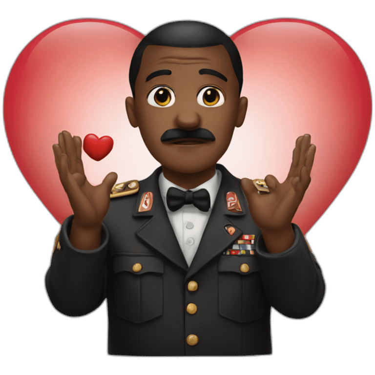 black hitler making a heart with his hands emoji