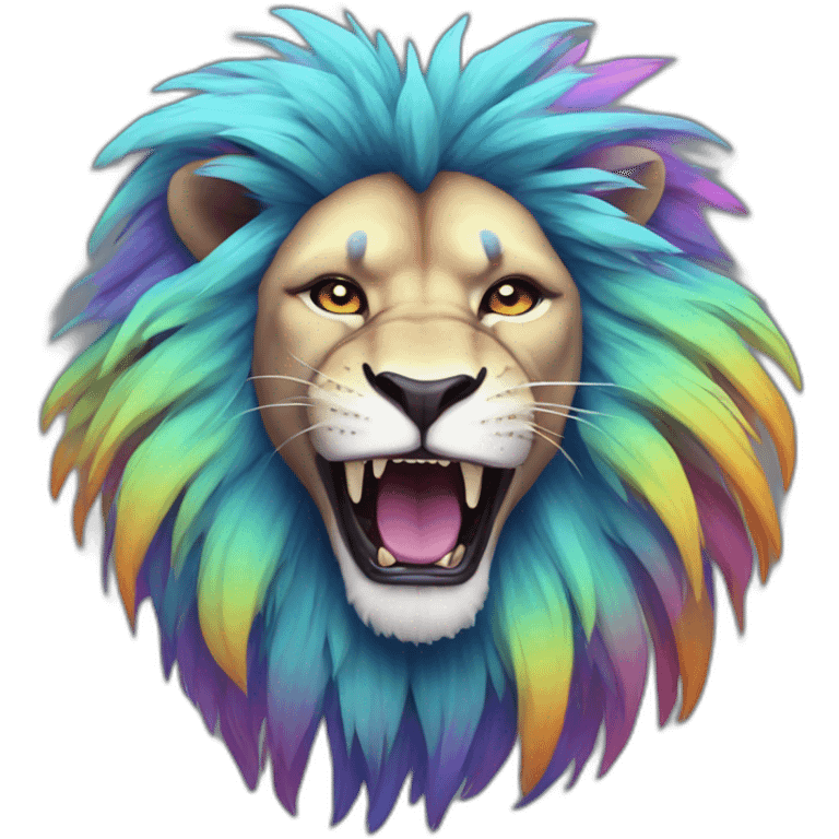 Trippy lion emoji