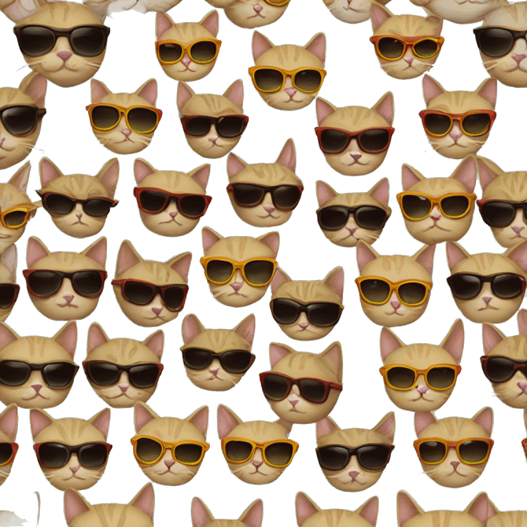 100 cats wearing shades emoji