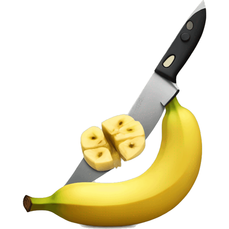 a banana being cut by a knife emoji