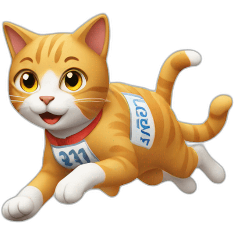 Cat running a marathon  emoji