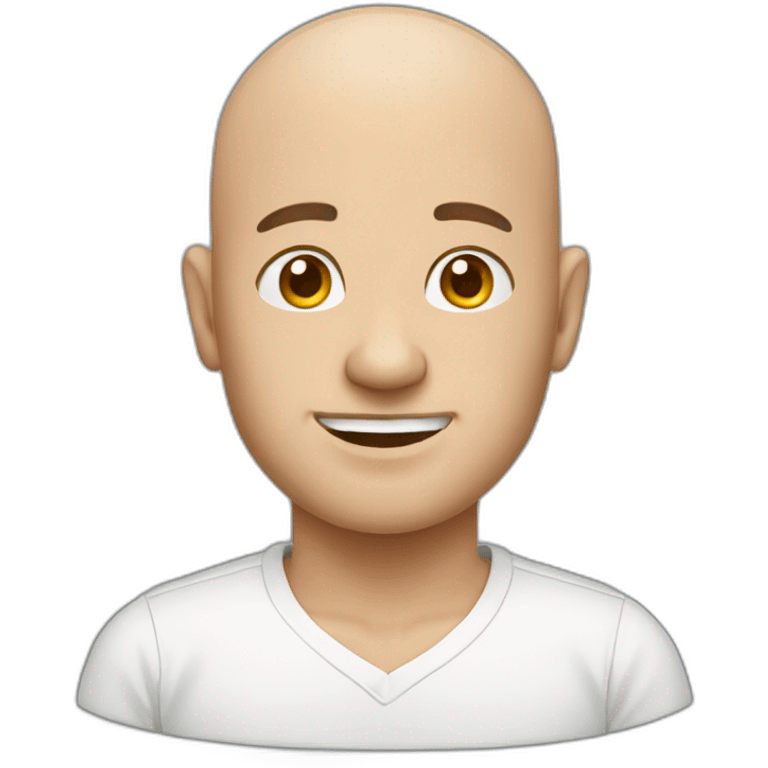 Bald man in white shirt emoji