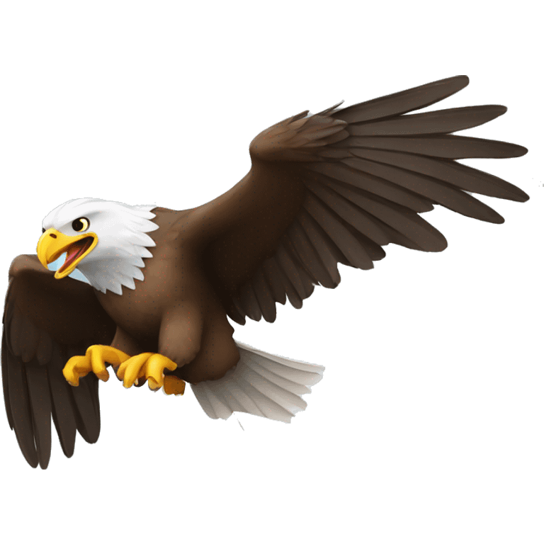 Flying Eagle with lense looking at letter emoji