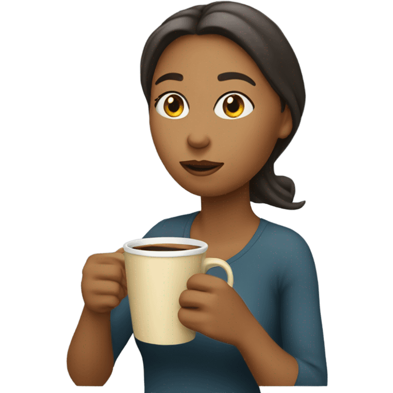 Woman drinking coffee emoji