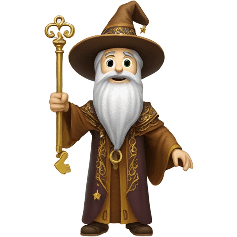 wizard holding big key emoji