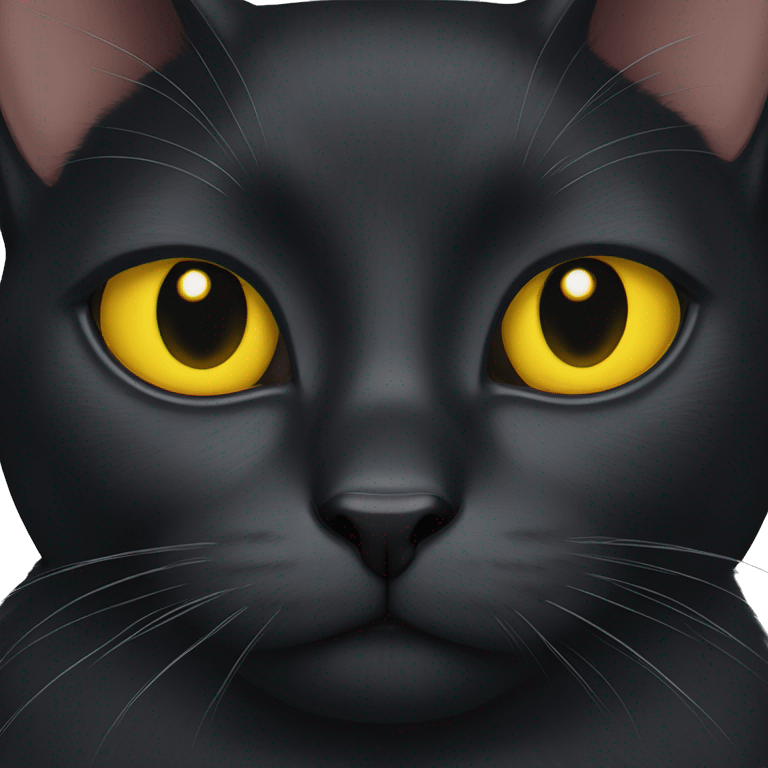 Black Cat with yellow eyes emoji