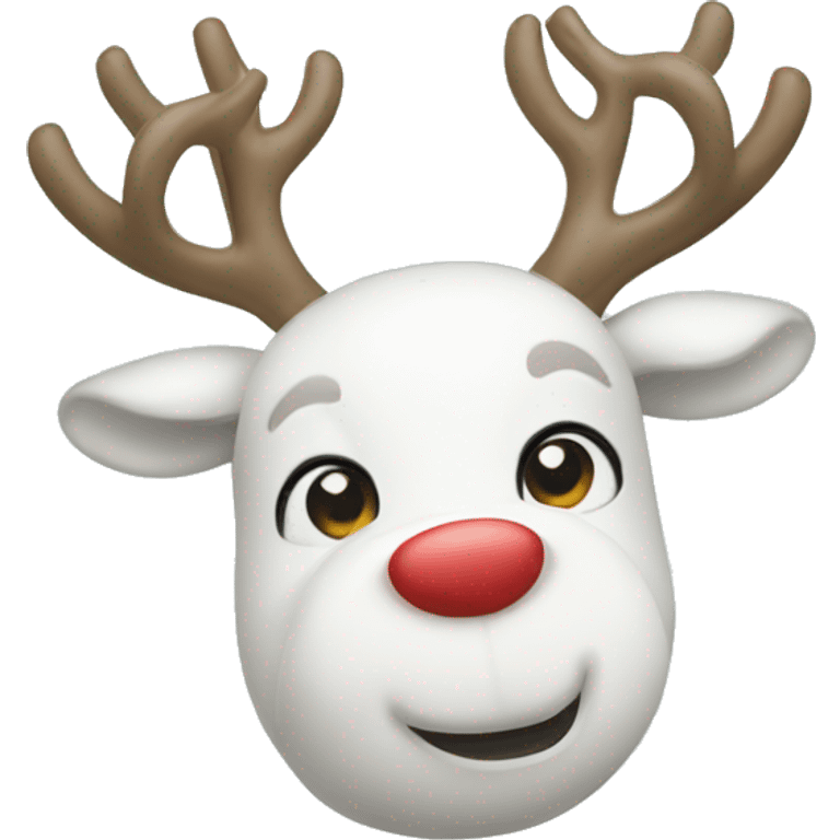 Cute white reindeer emoji