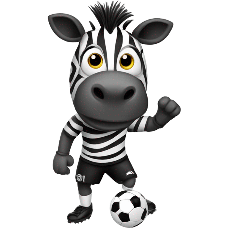 Zebra playing soccer emoji