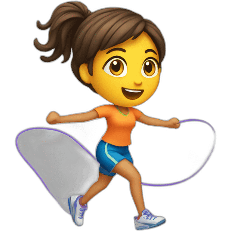 Girl jump roping emoji