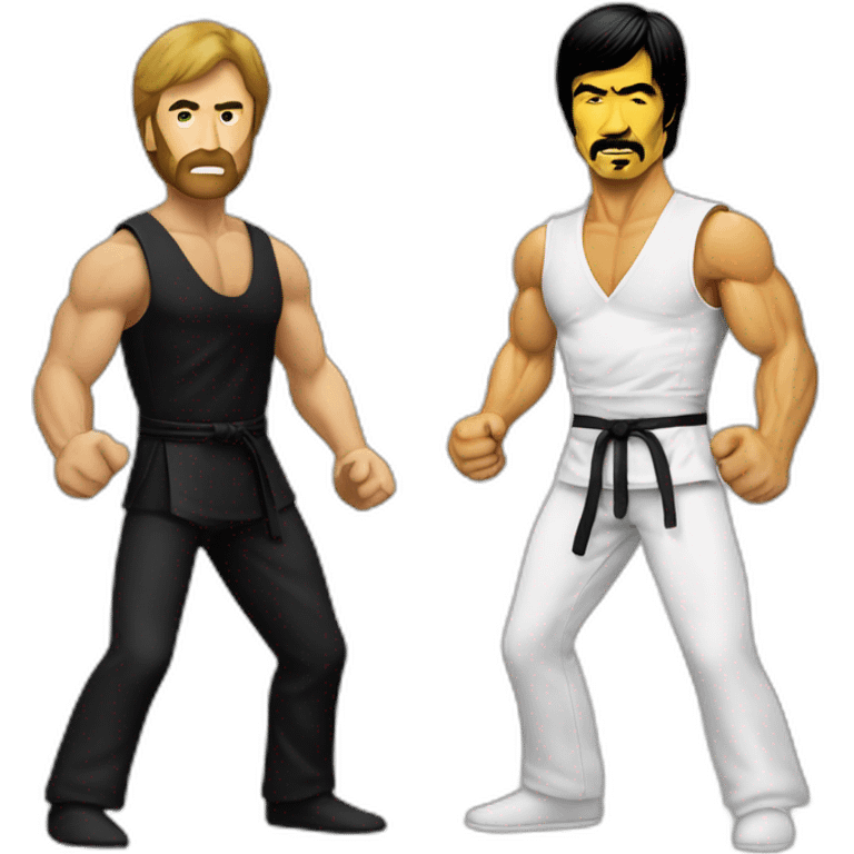 chuck norris hitting bruce lee emoji