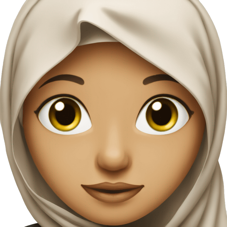 Beautiful lady with green eyes and wearing a hijab emoji