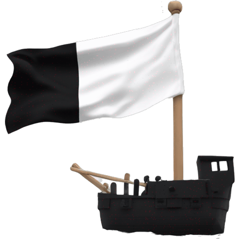 Drapeau noir flottant fort dans le vent avec écrit 1 NATION en blanc emoji