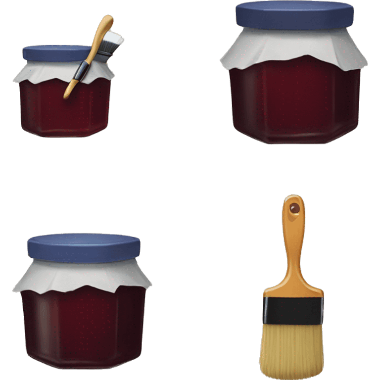 hexagonal jam jar dressed like an artist (hat and brush) emoji