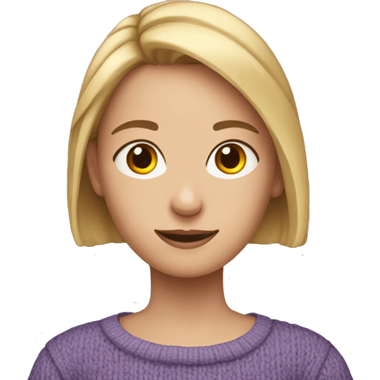 Girl with nitted jumper on emoji