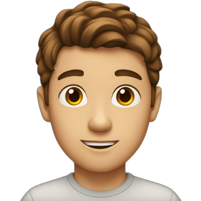 a boy with brown hair in front emoji