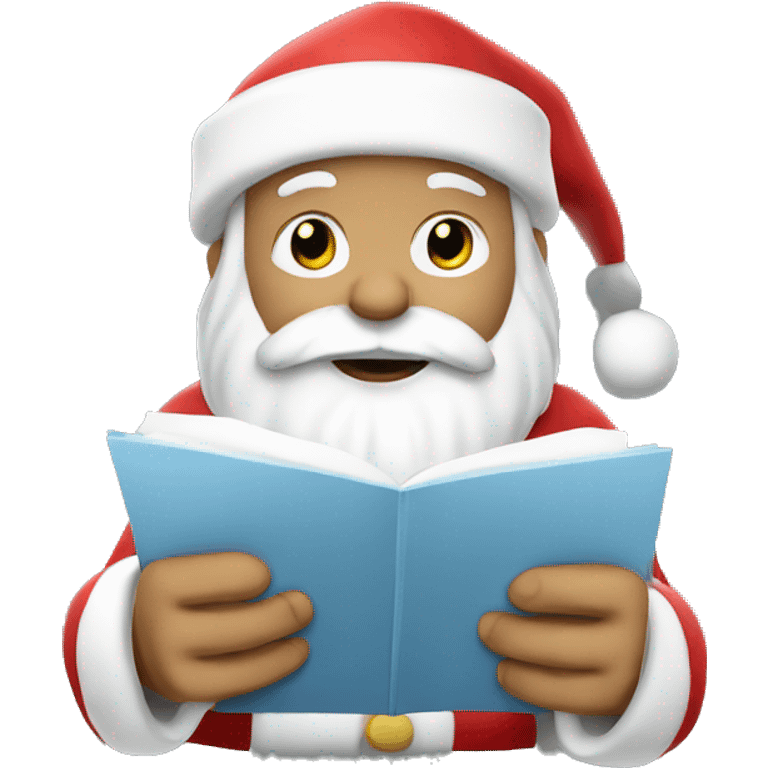 White Santa clause writing list emoji