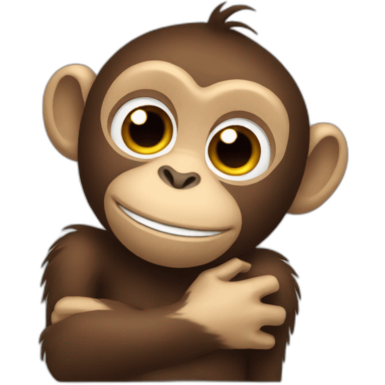 monkey hug monkey emoji