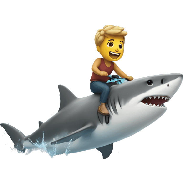 person riding shark with water splash emoji