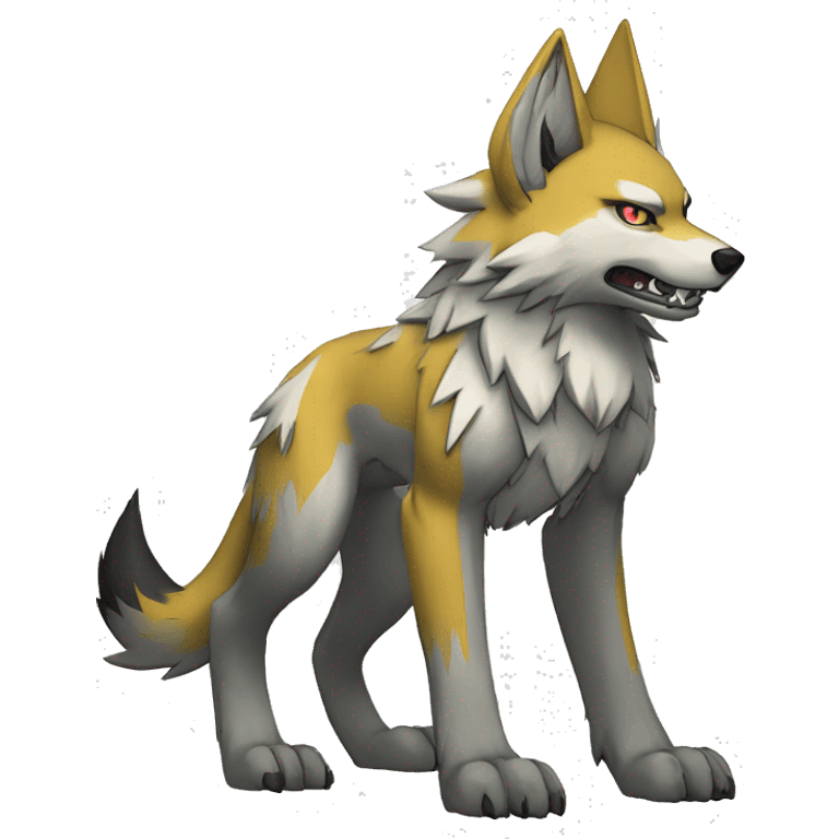  Cool Edgy War-Digimon-Fakemon-Wolf with edgy markings full body emoji