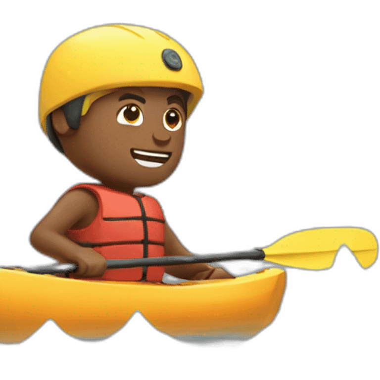 Strong man kayaking emoji