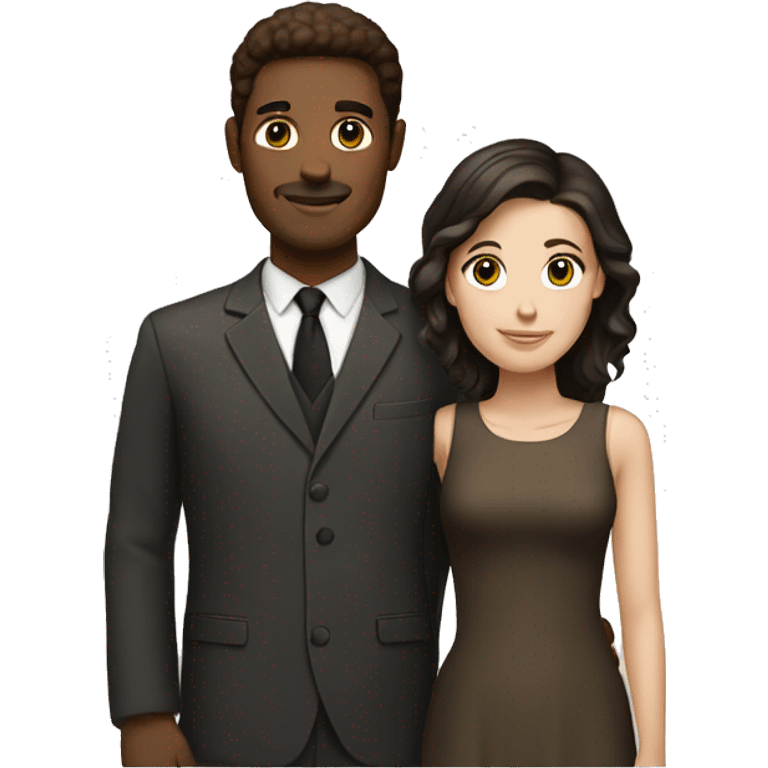 White couple with dark brown hair emoji