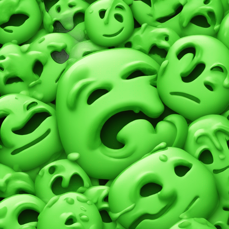 The letter "Y", the letter "E", and the letter "S", made out of green slime. emoji